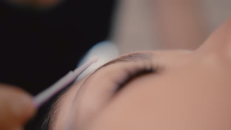 eyebrow treatment at a beauty salon