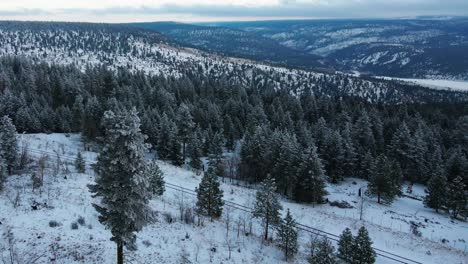 Una-Descripción-General-De-Los-Bosques-Y-Las-Montañas-Que-Rodean-El-área-De-Descanso-Del-Gran-Bar-Cerca-De-La-Autopista-1-Del-Cariboo-En-Clinton,-Bc,-Canadá