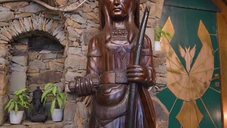 wooden vintage hand carved  native american sculptures