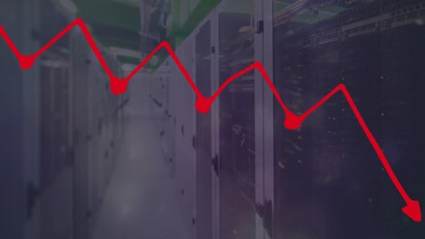 animación de gráficos y puntos de luz sobre la sala del servidor