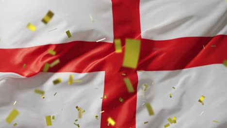 animation of confetti over flag of england