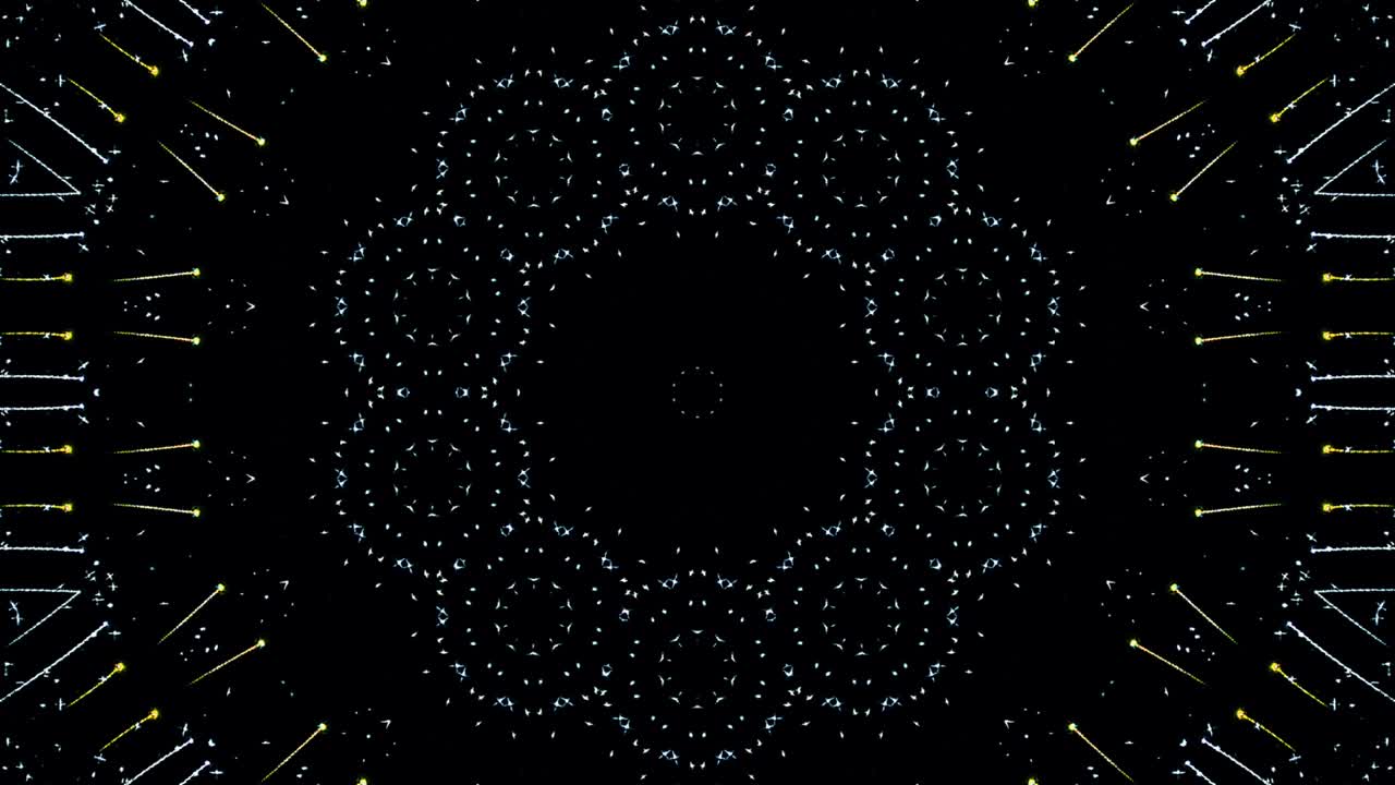 rayas abstractas coloridas colores brillantes puntos brillantes, formas redondas sobre un fondo negro