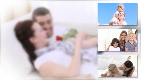 montage of couple and families relaxing