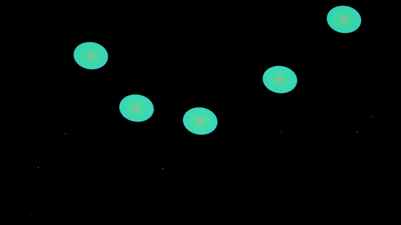 Abstract Animation of Pulsing Teal Circles on Black Background