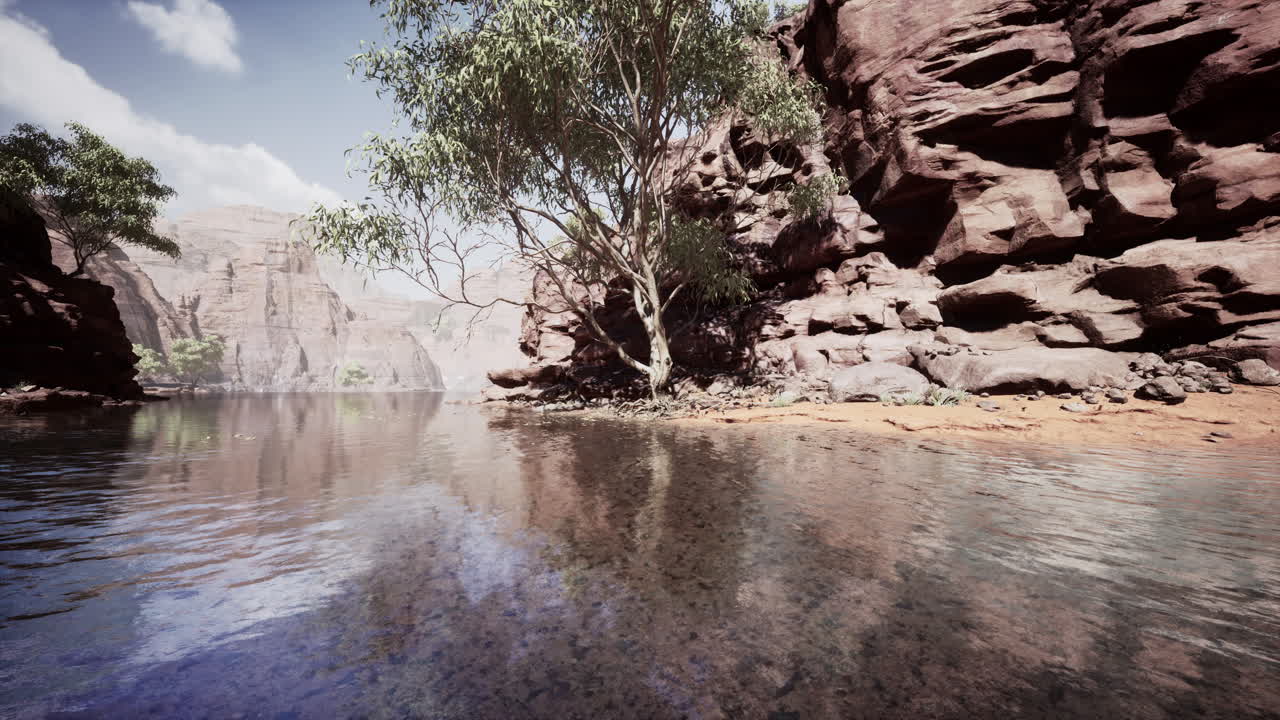 reflejo del gran cañón en el río colorado
