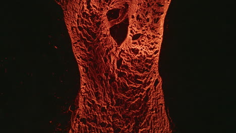 flujo de lava derretida