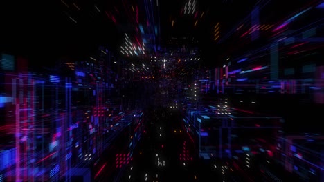 tecnología abstracta big data cloud computing fondo con líneas y puntos de neón brillantes