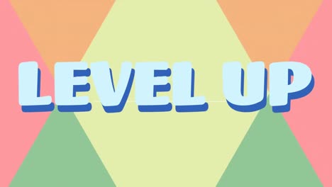 animación de texto de nivel superior sobre formas de colores