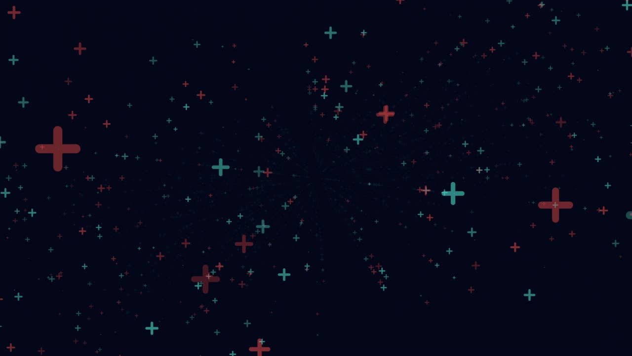 Fly green and purple crosses in dark galaxy