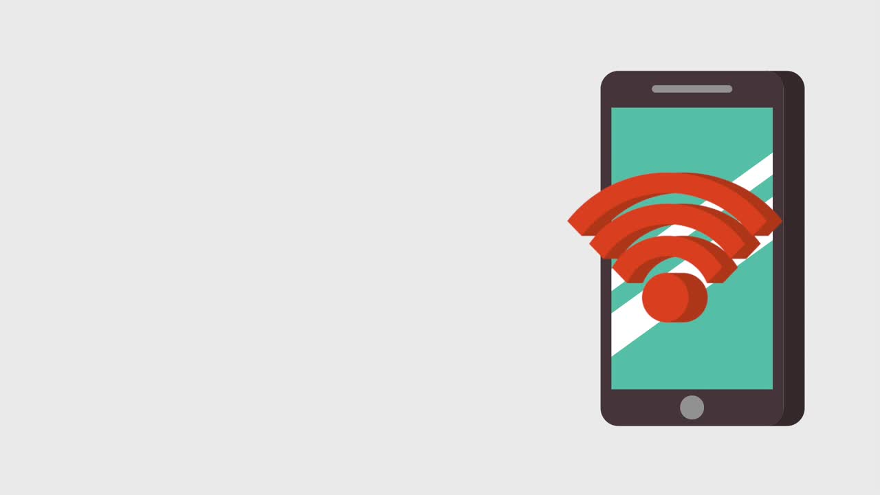 mano con animación de internet wifi móvil