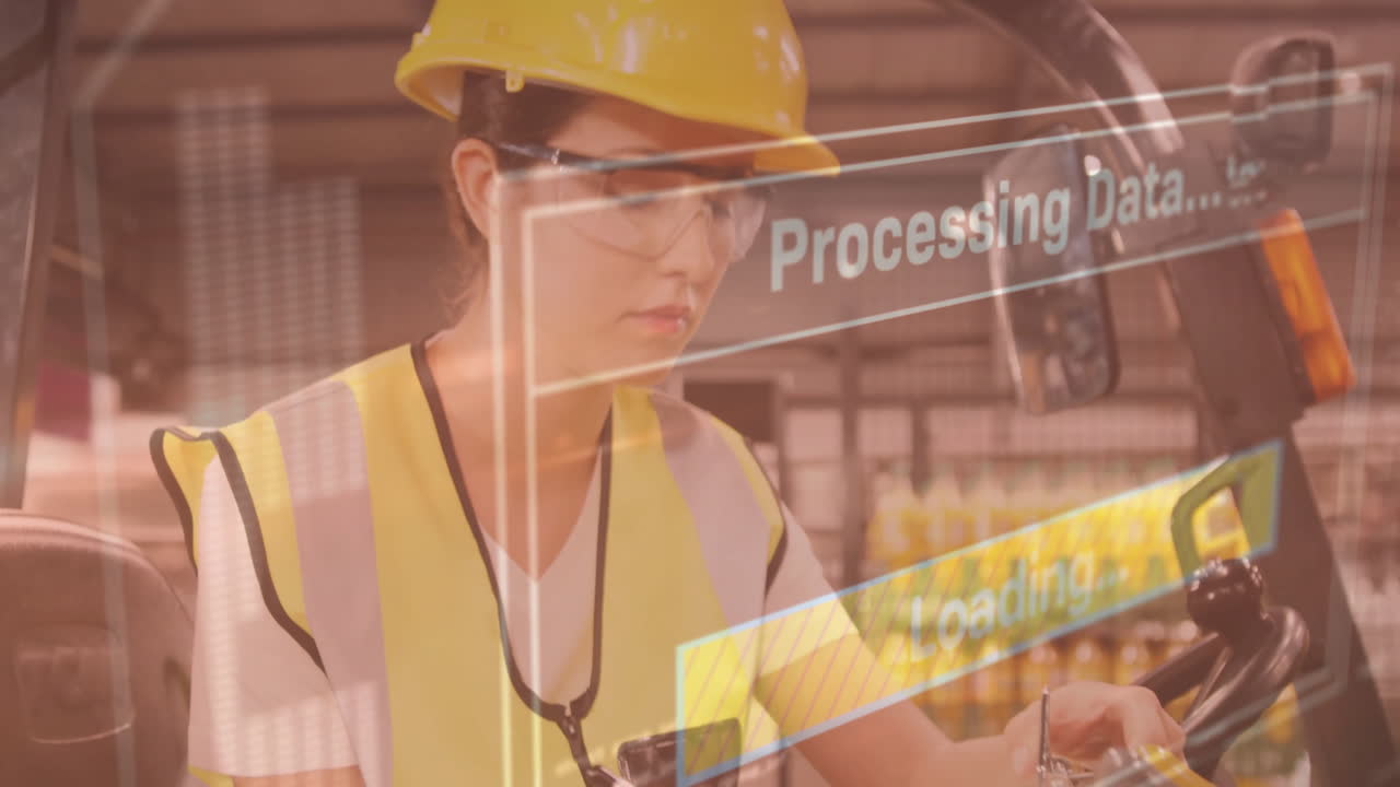 데이터 처리 및 로딩 애니메이션을 창고에서 작업자