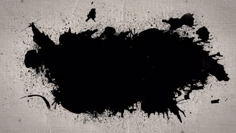 animación de manchas negras y manchas de sangre sobre fondo beige