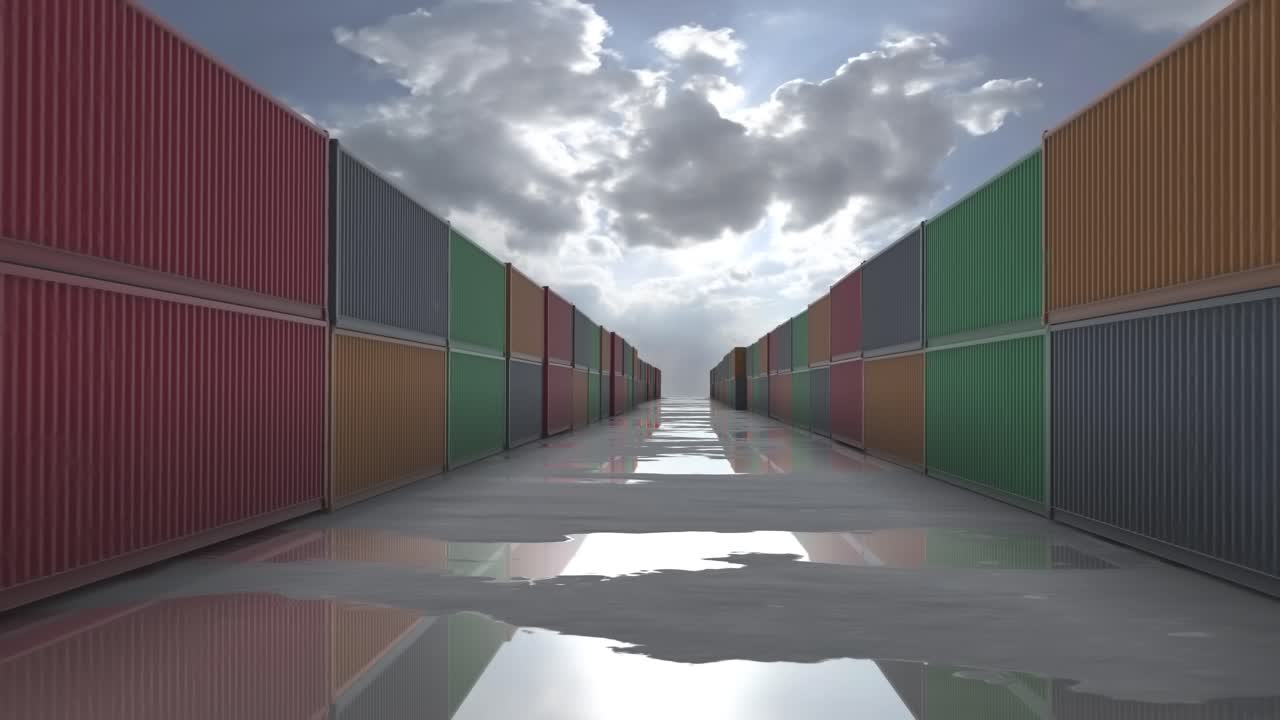 callejón de contenedores marítimos