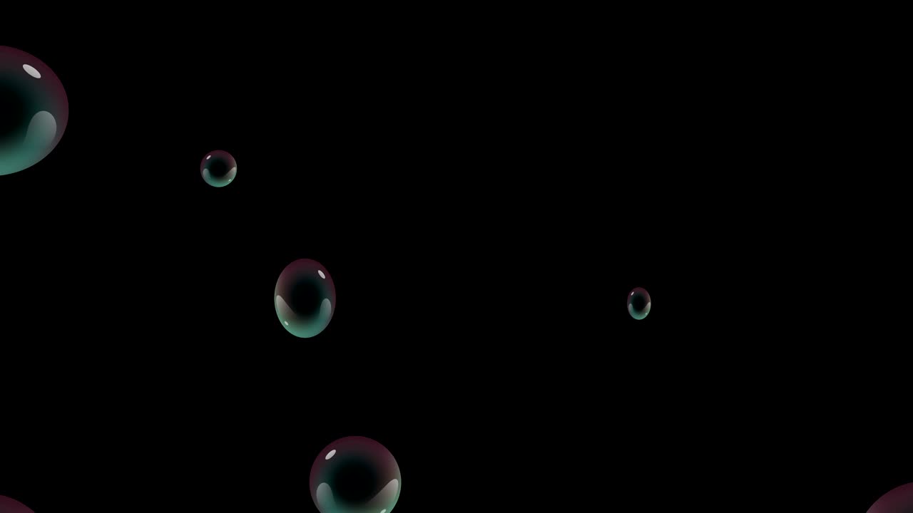 Animation Soap Bubbles On Black Background