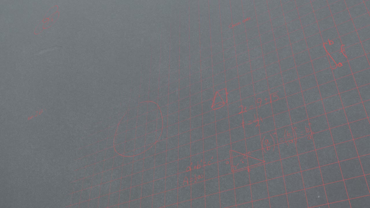 회색 배경 위의 수학 방정식의 애니메이션