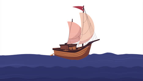 an animation of flat columbus day illustration