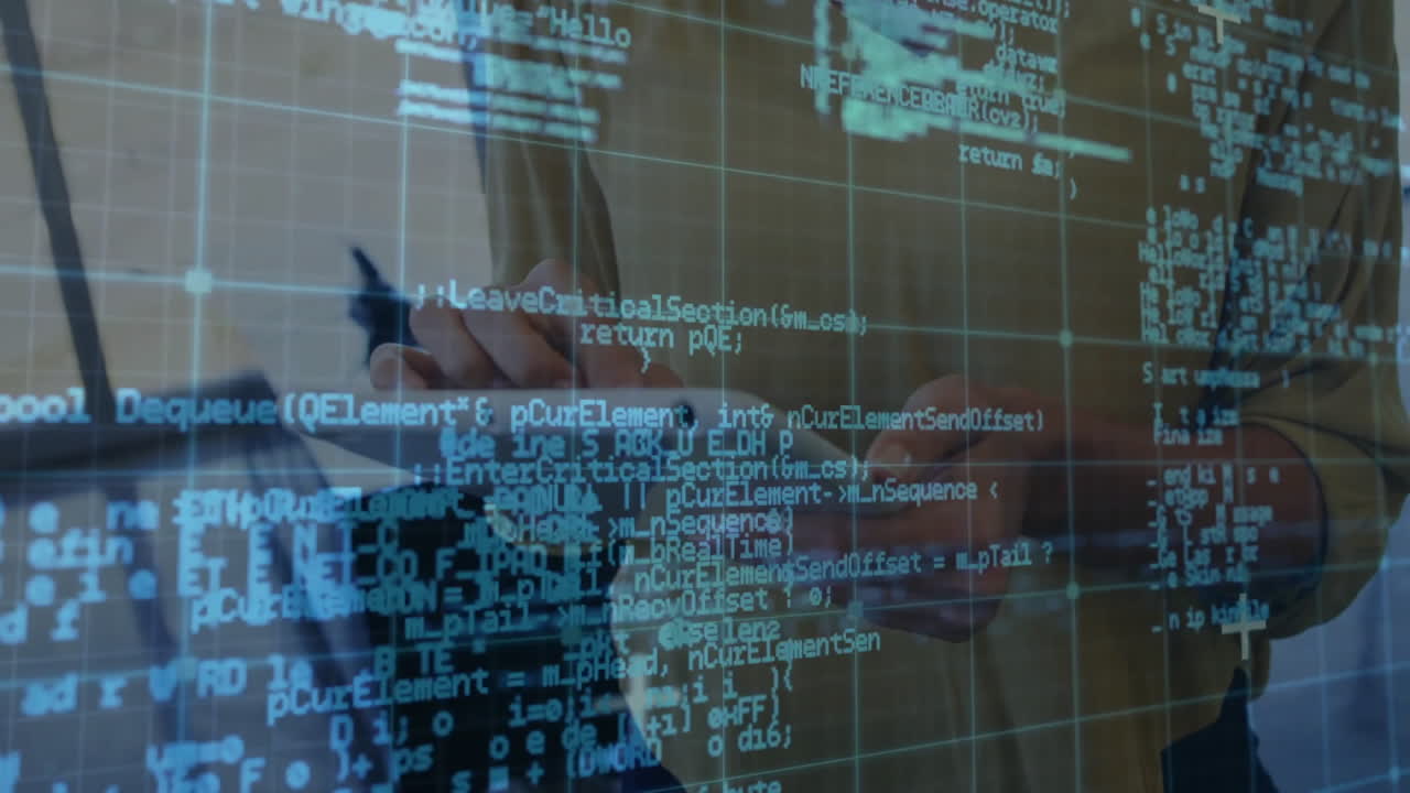 animación de la red de conexiones con procesamiento de datos sobre mujer de negocios caucásica.