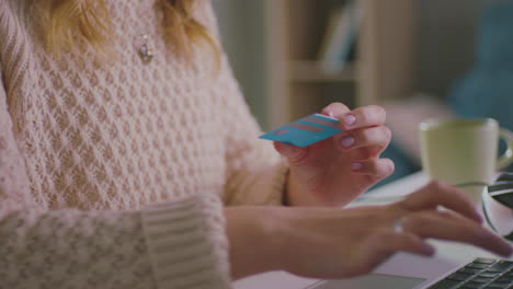 woman making online purchase