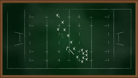 Animation-of-game-plan-and-sports-field-on-board