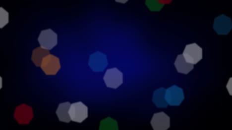 animación de nieve cayendo y luces de hadas de navidad parpadeando sobre fondo azul
