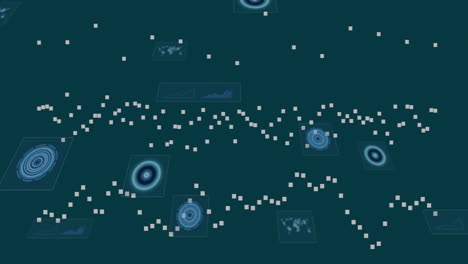 floating digital data points and graphs, abstract animation of technology concept