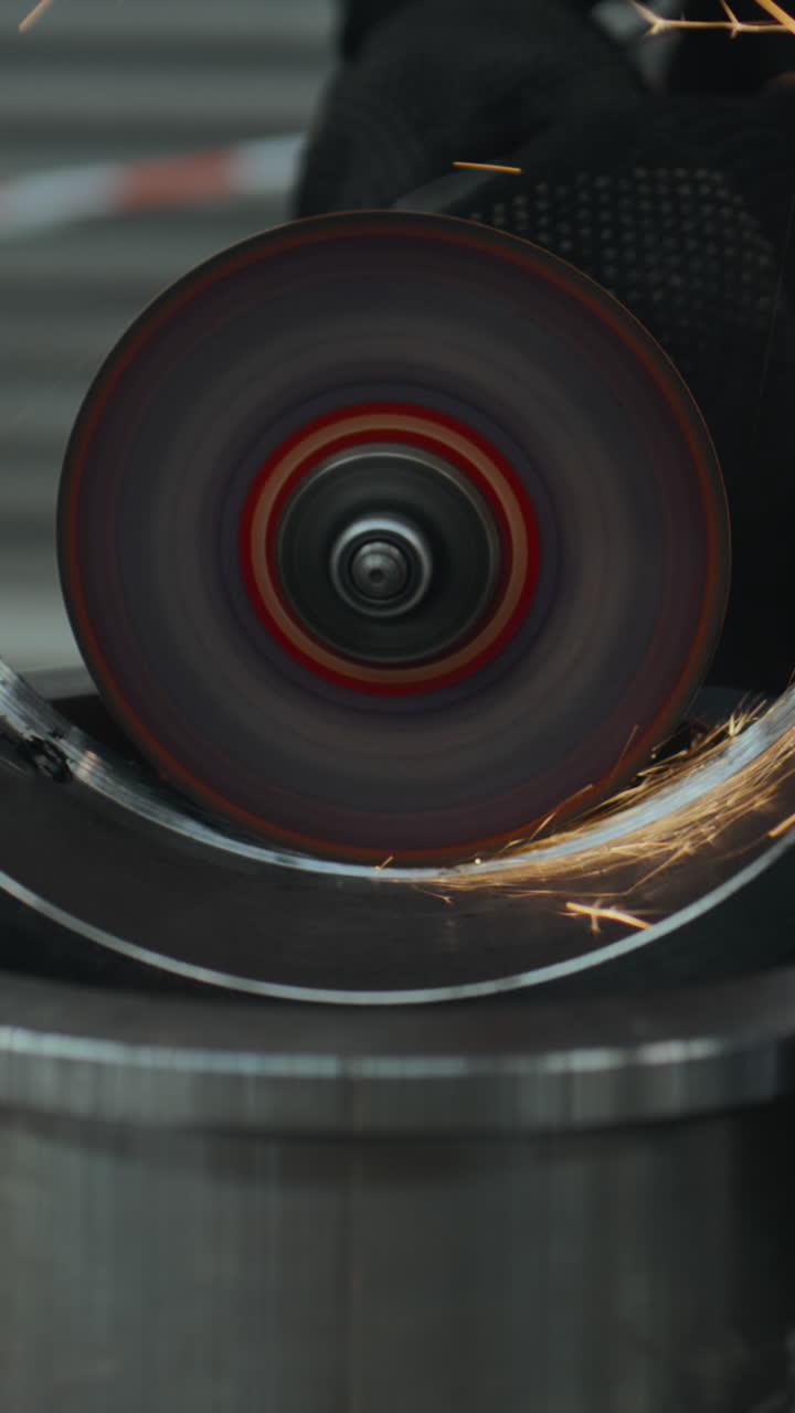 процесс измельчения металлических труб