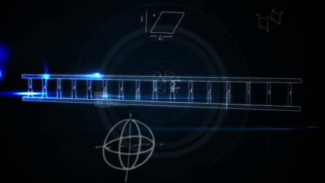animación del hilado de cadenas de adn y procesamiento de datos médicos