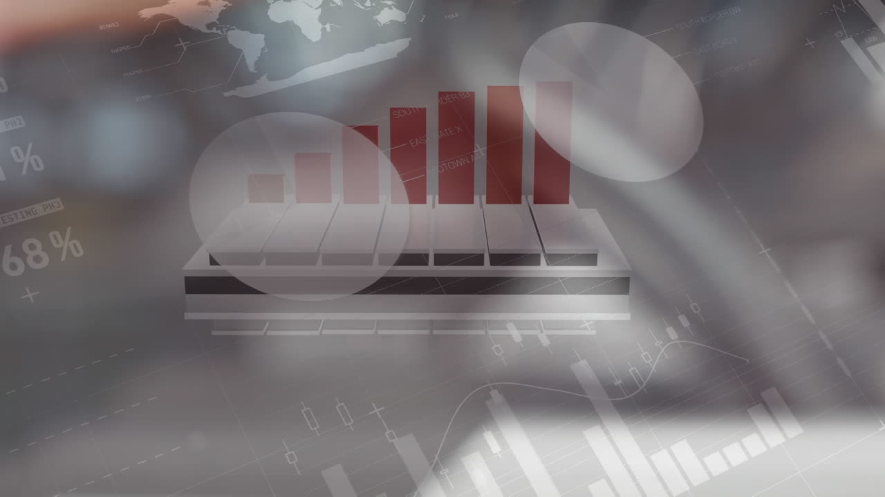 animación del procesamiento de datos financieros sobre la persona que ejerce