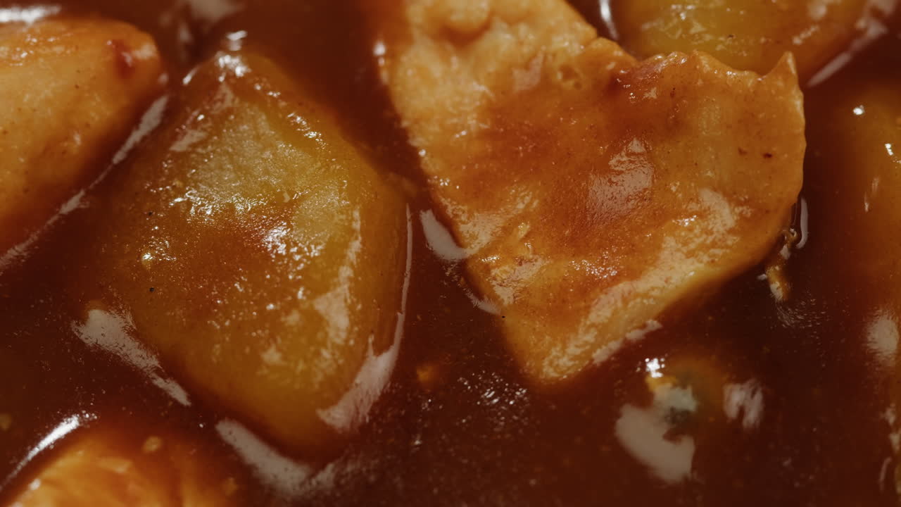 Japanese curry rice with fry pork Tonkatsu, Katsu Kare, Japanese breaded cooking dinner in restaurant, close up macro of asian food