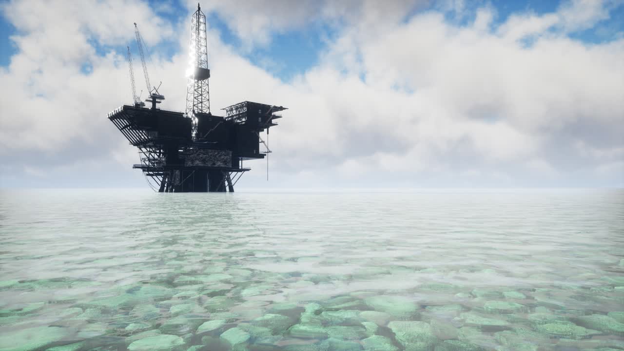대규모 태평양 해상 석유 굴착 플랫폼