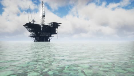 large pacific ocean offshore oil rig drilling platform