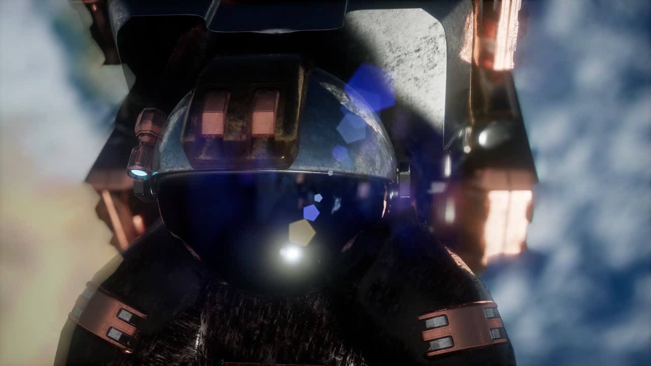 우주 공간의 우주 비행사