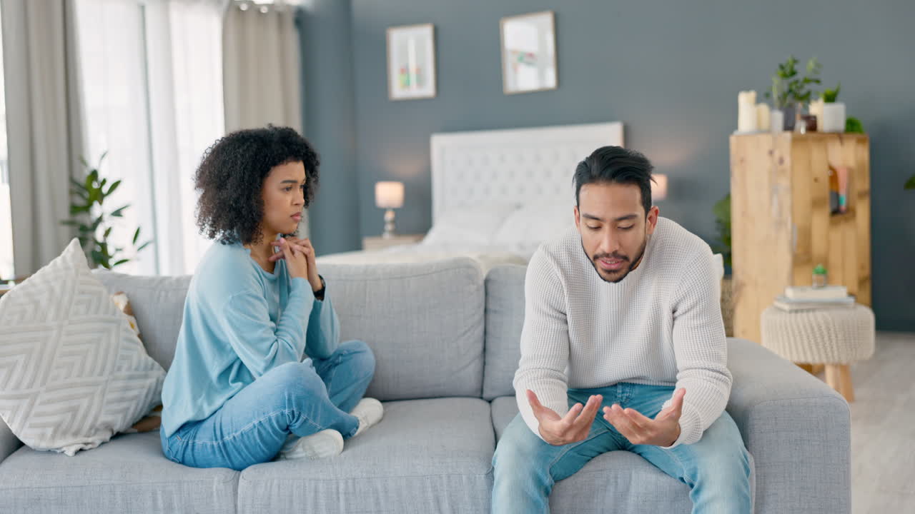 pareja, triste y pelear con un hombre