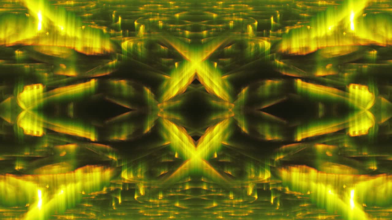 un patrón abstracto simétrico surrealista de un fractal de aurora boreal contra el cielo nocturno