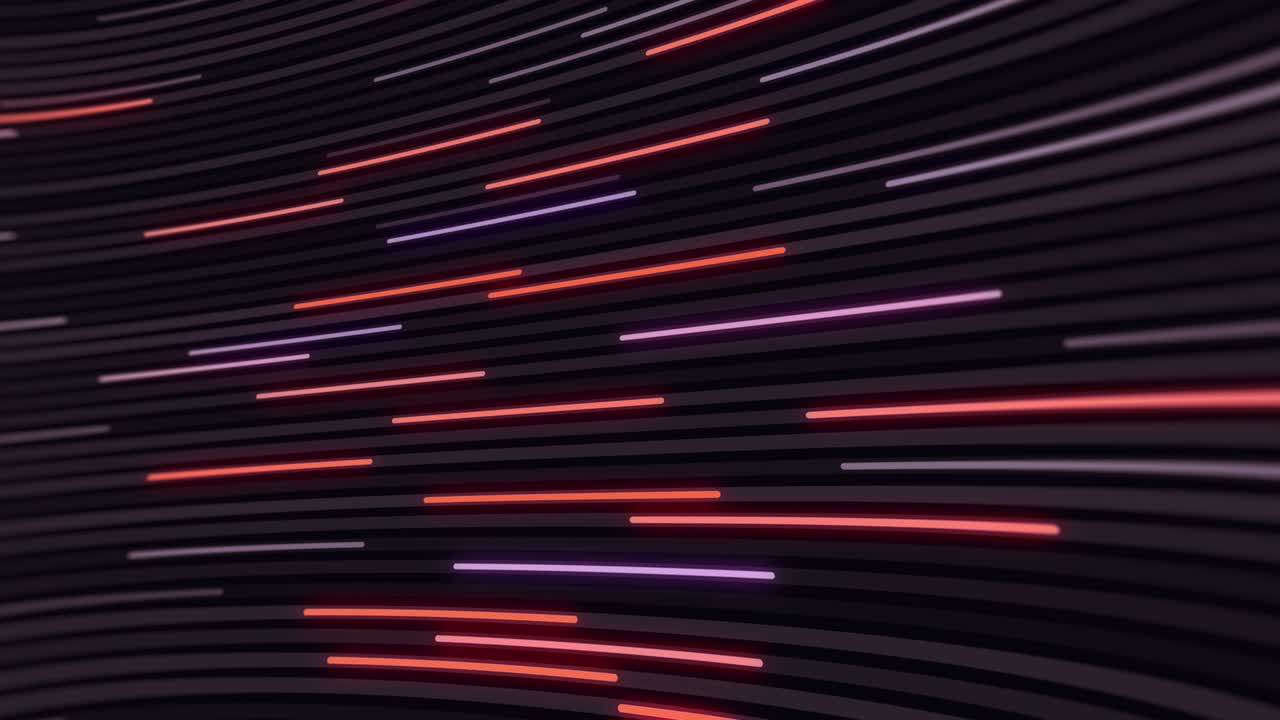 líneas en movimiento de neón, animación abstracta
