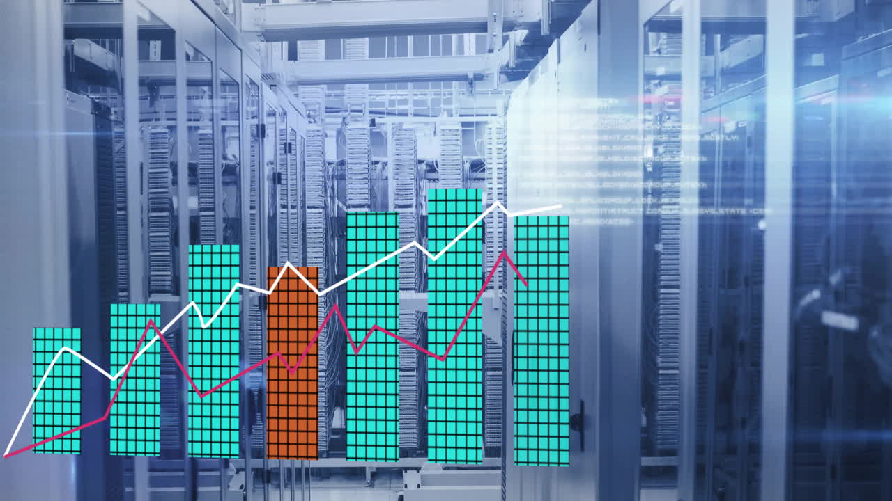 Animation of digital data processing over computer servers