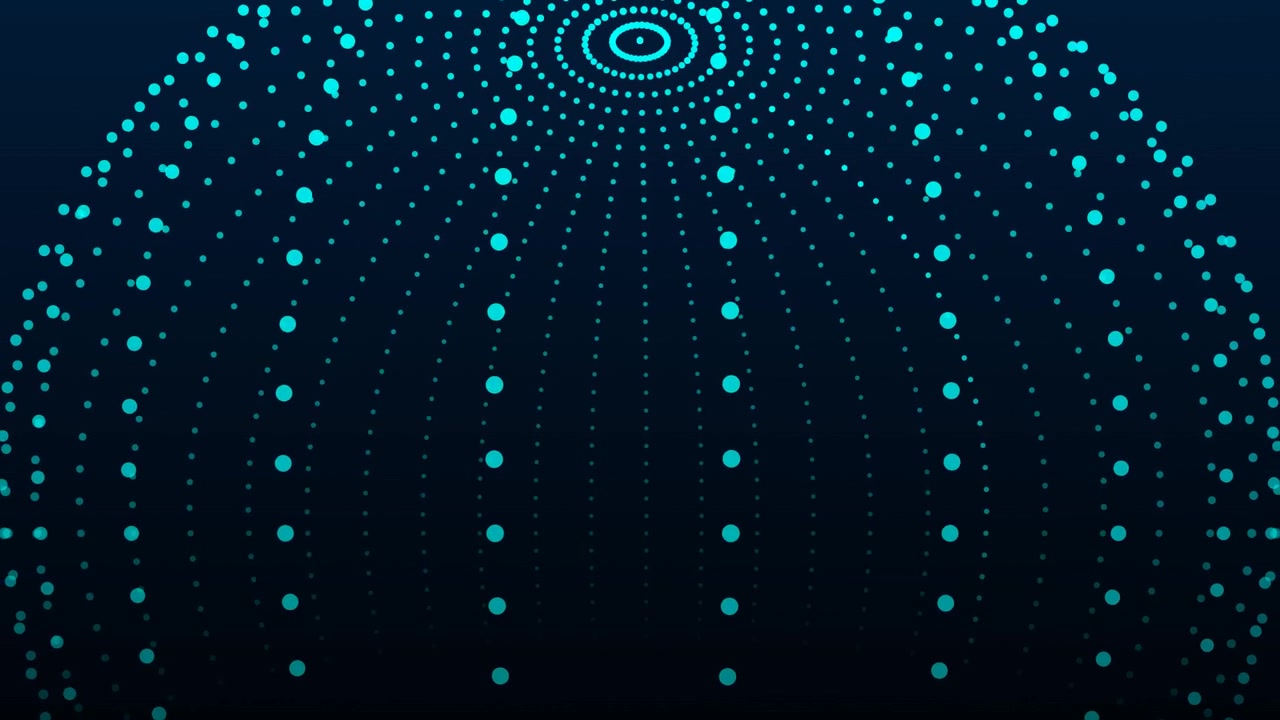 Abstract Digital Sphere Made of Glowing Blue Particles