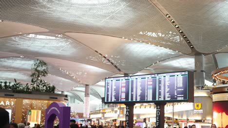 inside a busy airport terminal