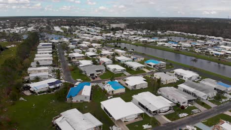 4k drone video of hurricane damage at mobile home park in florida - 28