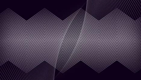 animation of thin kinetic white zigzag lines and overlay of parallel lines, moving on black