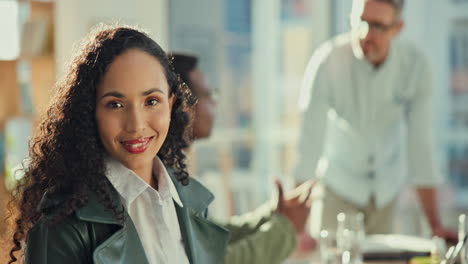 professional, face and a woman in meeting