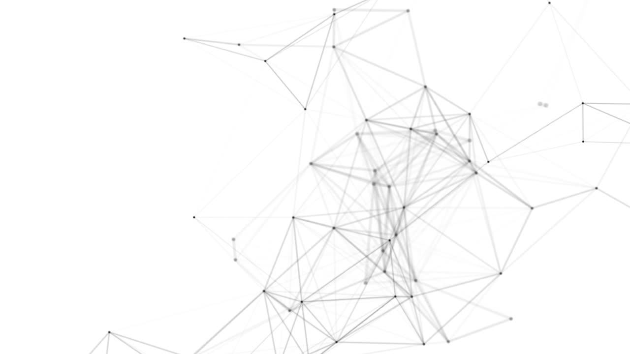 Plexus fantasy abstract technology. Abstract geometric background with moving lines, dots and triangles. Science. Medicine and technology. Loop animations