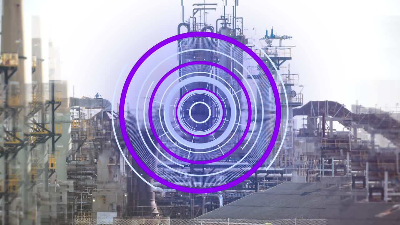 анимация сканирования масштаба над меняющимся городским пейзажем