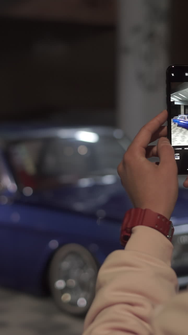 Taking a picture of a classic car
