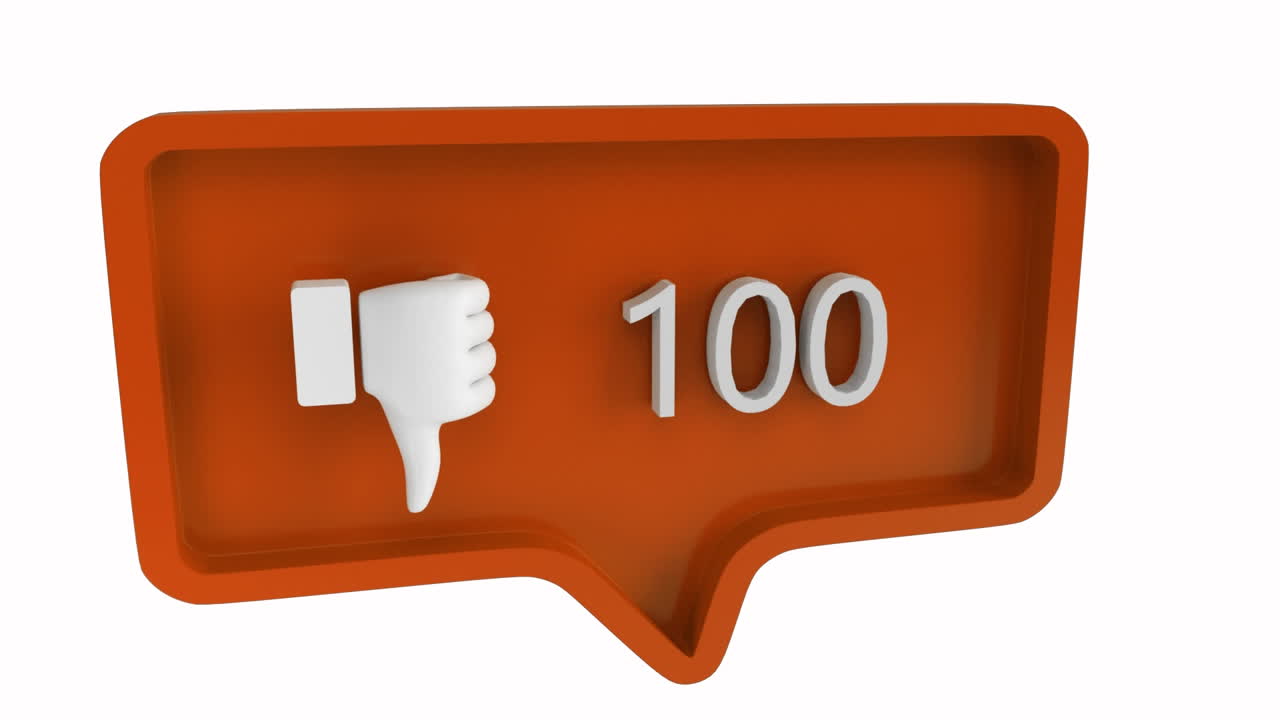 Dislike-ikon med stigende antal på sociale medier