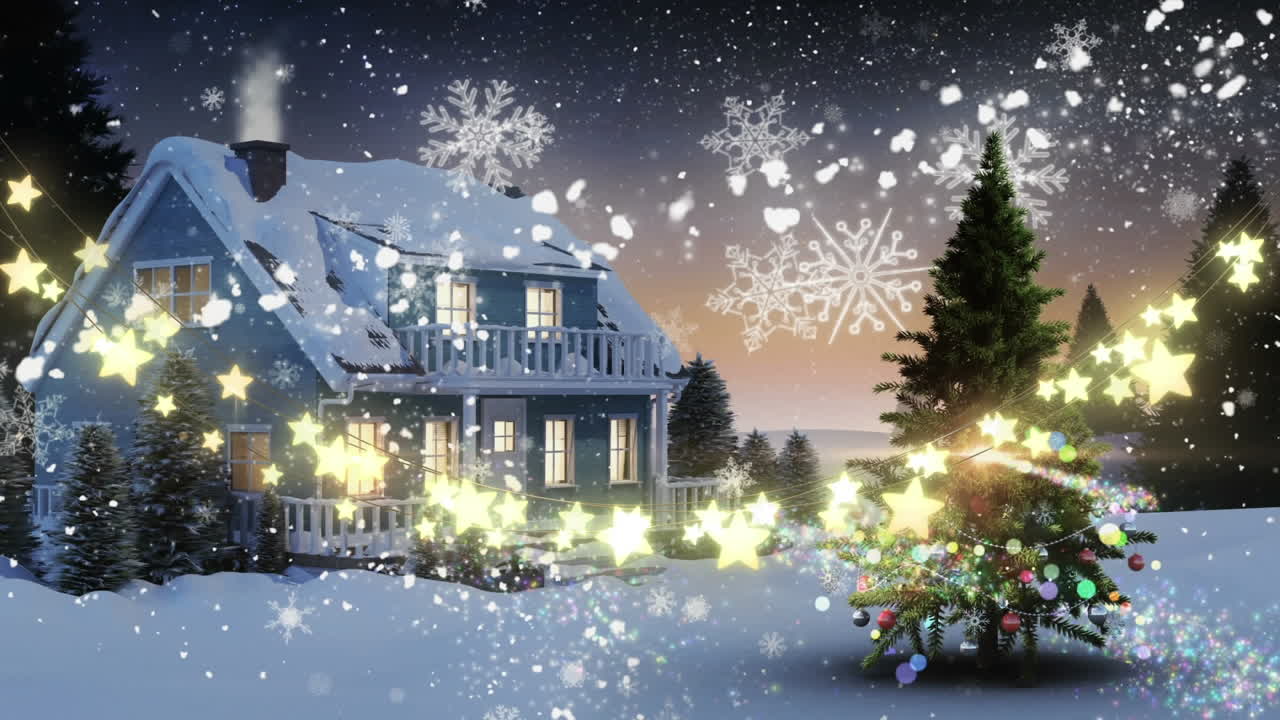 ⁇ 는 별과 함께 빛나는 요정 불빛의 줄