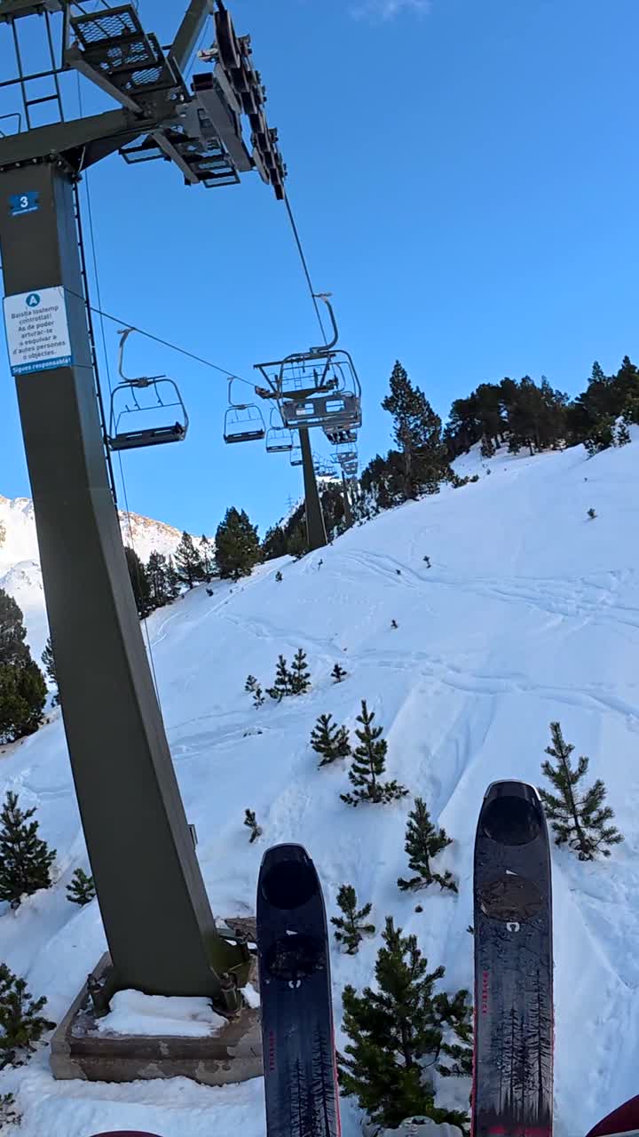 Ski lift on a snowy mountain
