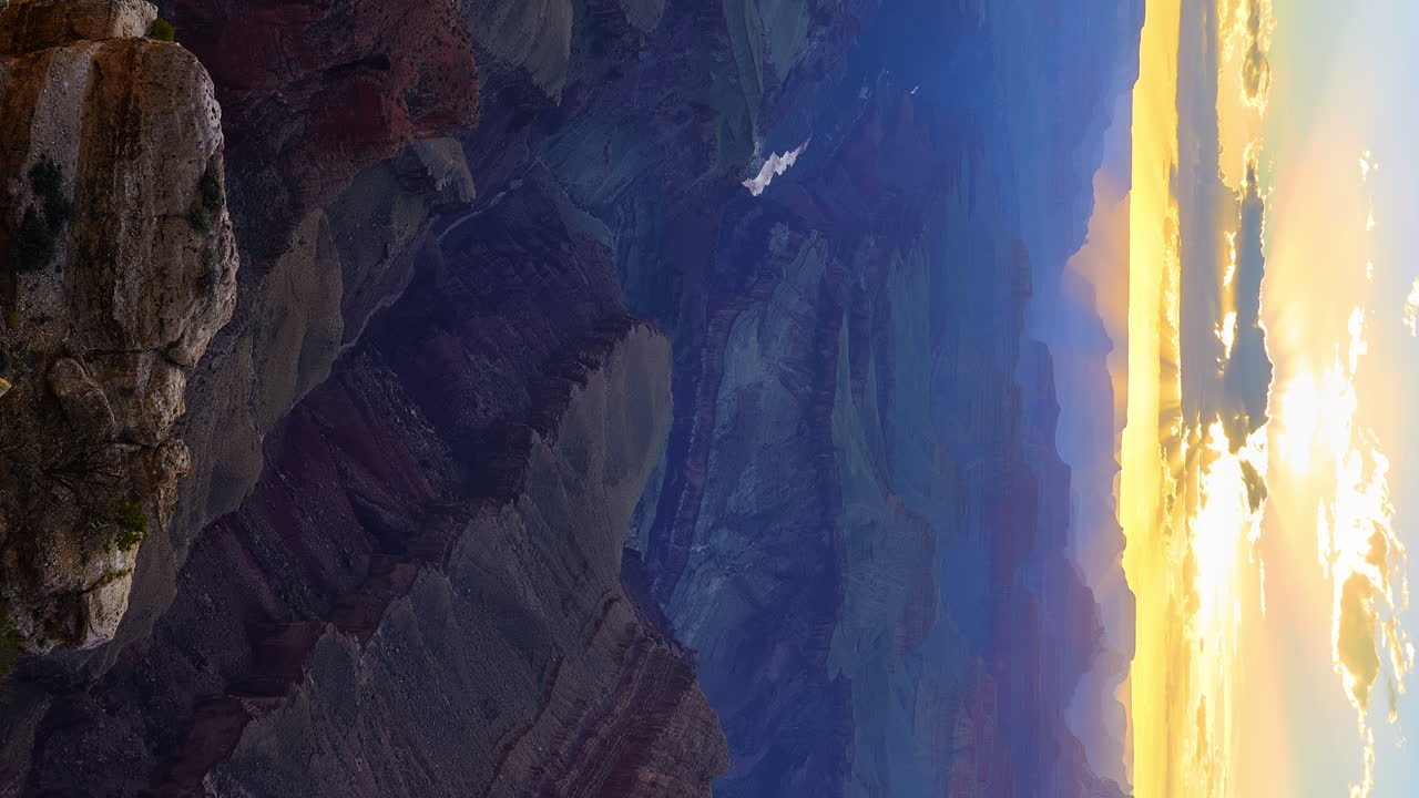 Fight between day and night in the the Grand Canyon, Arizona