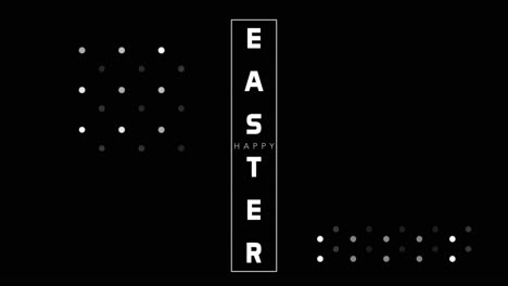 happy easter with dots pattern on black gradient