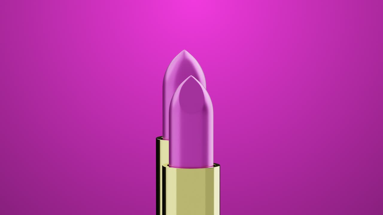 Purple color lipstick rotate on purple background